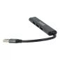   USB 3.0 elosztó-HUB, 4 port, USB 3.0, AVAX "HB600", fekete