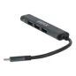   USB-C elosztó-HUB, 4 port, USB 3.0, AVAX "HB601", fekete