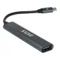   USB-C elosztó-HUB, 4 port, USB 3.0, AVAX "HB601", fekete
