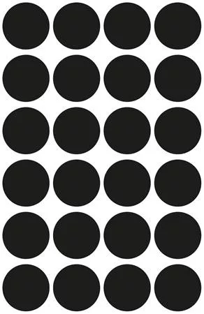Etikett, 18 mm, kör, AVERY ZWECKFORM, fekete, 96 etikett/csomag