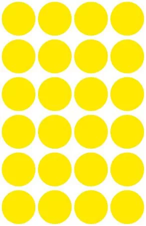Etikett, 18 mm, kör, AVERY ZWECKFORM, sárga, 96 etikett/csomag