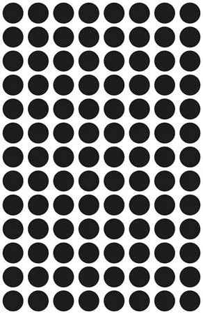 Etikett, 8 mm, kör, AVERY ZWECKFORM, fekete, 416 etikett/csomag