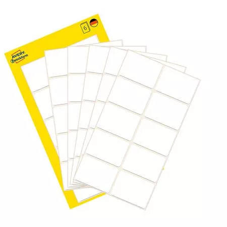 Etikett, 32x23 mm, kézzel írható, lekerekített sarkú, AVERY ZWECKFORM, 60 etikett/csomag