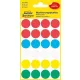 Etikett, 18 mm, kör, AVERY ZWECKFORM, 5 különböző szín, 96 etikett/csomag