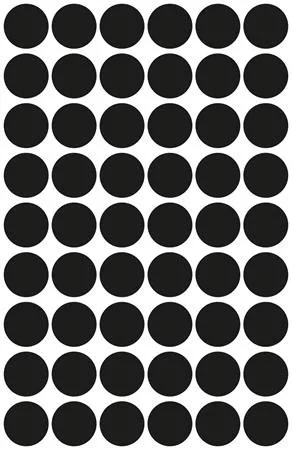 Etikett, 12 mm, kör, AVERY ZWECKFORM, fekete, 270 etikett/csomag