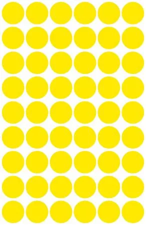 Etikett, 12 mm, kör, AVERY ZWECKFORM, sárga, 270 etikett/csomag