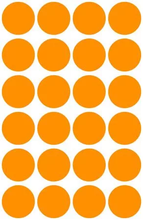 Etikett, 18 mm, kör, AVERY ZWECKFORM, neon narancs, 96 etikett/csomag