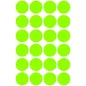   Etikett, 18 mm, kör, AVERY ZWECKFORM, neon zöld, 96 etikett/csomag