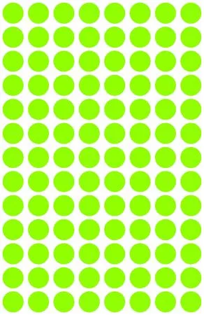 Etikett, 8 mm, kör, AVERY ZWECKFORM, neon zöld, 416 etikett/csomag