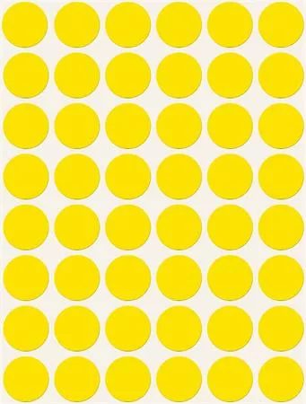 Etikett, 18 mm, kör, AVERY ZWECKFORM, sárga, 1056 etikett/csomag