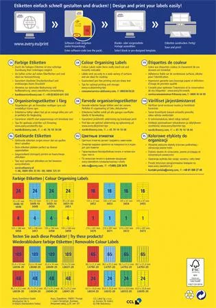 Etikett, 70x37 mm, színes, AVERY ZWECKFORM, piros, 2400 etikett/csomag