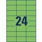   Etikett, 70x37 mm, színes, AVERY ZWECKFORM, zöld, 2400 etikett/csomag