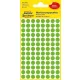 Etikett, 8 mm, kör, eltávolítható, AVERY ZWECKFORM, fűzöld, 416 etikett/csomag