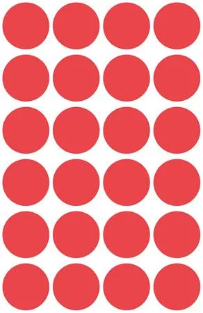 Etikett, 18 mm, kör, eltávolítható, AVERY ZWECKFORM, piros, 96 etikett/csomag