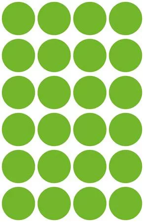 Etikett, 18 mm, kör, eltávolítható, AVERY ZWECKFORM, fűzöld, 96 etikett/csomag