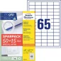   Etikett, univerzális, 38x21,2 mm, AVERY ZWECKFORM, "Sparpack", 4225 etikett/csomag