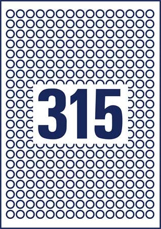 Etikett, univerzális, 10 mm, kör, AVERY ZWECKFORM, 3150 etikett/csomag