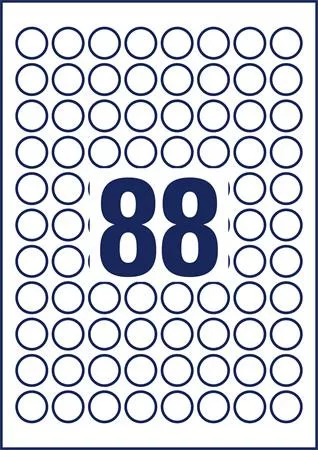 Etikett, univerzális, 20 mm, kör, AVERY ZWECKFORM, 880 etikett/csomag