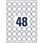   Etikett, 30 mm, kör, eltávolítható, AVERY ZWECKFORM, 480 etikett/csomag