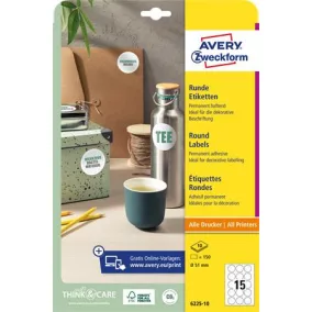   Etikett, univerzális, 51mm, kör, AVERY ZWECKFORM, 150 etikett/csomag
