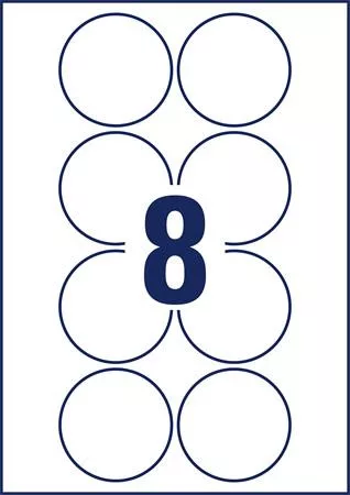 Etikett, univerzális, 69 mm, kör, AVERY ZWECKFORM, 80 etikett/csomag