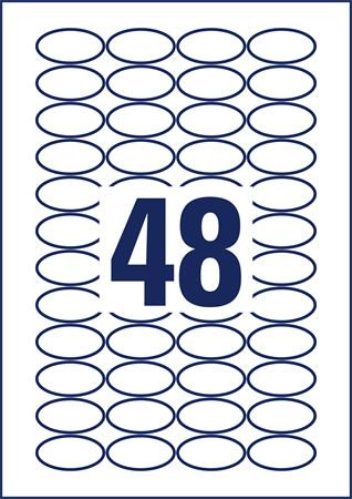 Etikett, univerzális, 40x20 mm, ovális, AVERY ZWECKFORM, 480 etikett/csomag