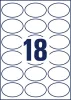Etikett, univerzális, 63,5x42,3 mm, ovális, AVERY ZWECKOFRM, 180 etikett/csomag