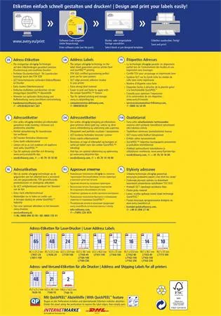 Etikett, univerzális, 45,7x21,2 mm, extra erős, AVERY ZWECKFORM, 480 etikett/csomag