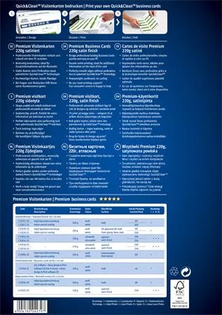 Névjegykártya, 85x54 mm, 220 g, mikroperforált, AVERY ZWECKFORM, 250 db/csomag