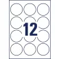   Etikett, univerzális, 60 mm, kör, AVERY ZWECKFORM, 120 etikett/csomag