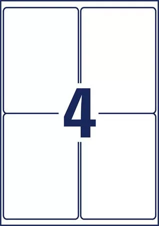 Etikett, 99,1x139 mm, poliészter, időjárásálló, AVERY ZWECKFORM, fehér, 80 etikett/csomag