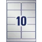   Etikett, 96x50,8 mm, poliészter, időjárásálló, AVERY ZWECKFORM, ezüst, 200 etikett/csomag