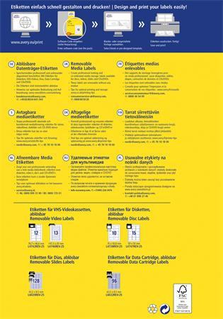 Etikett, univerzális, 63,5x8,5 mm, eltávolítható, kerekített sarkú, AVERY ZWECKFORM, 2400 etikett/csomag