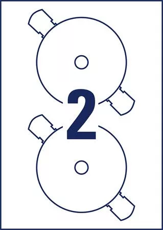 Etikett, CD/DVD, 117 mm, AVERY ZWECKFORM, 200 etikett/csomag