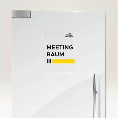 Etikett, 210x297 mm, poliészter, AVERY ZWECKFORM, átlátszó, 25 etikett/csomag