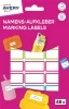 Címke, műanyag, iskolai, 31x15 mm, kézzel írható, AVERY ZWECKFORM, színes, 48 címke/csomag