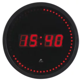   Falióra, LED kijelzős, 30 cm, ALBA "Horled", fekete