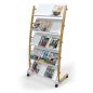 Katalógustartó, mobil, 5x3 rekeszes, ALBA, fa/fehér