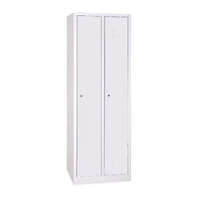   Hosszúajtós acél öltözőszekrény, 2 rekeszes, 1800mmx600mmx500mm, Szürke/szürke