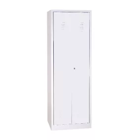   Hosszúajtós acél öltözőszekrény, 4 rekeszes, szárnyasajtós kialakítás, 1800mmx1170mmx500mm, Szürke/szürke