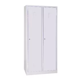   Szélesajtós acél öltözőszekrény, 2 rekeszes, válaszfal nélkül, 1800mmx800mmx500mm, Szürke/szürke