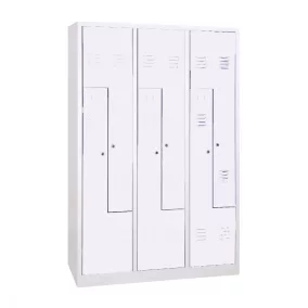   Z-ajtós acél öltözőszekrény, 6 rekeszes, 1800mmx1200mmx500mm, Szürke/szürke