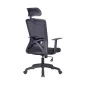   Irodai forgószék, szövetborítás, állítható dőlésszögű fejtámla, "Joy", fekete