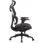   Irodai forgószék, hálós ülőlap és háttámla, fekete műanyag lábkereszt, "Humantech", fekete