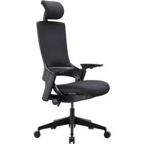   Irodai forgószék, feszített szövet háttámla, fekete szövet ülőlap, fekete műanyag váz és lábkereszt, "Wellington"