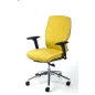   Irodai szék, állítható karfával, sárga szövetborítás, alumínium lábkereszt, MAYAH "Sunshine"
