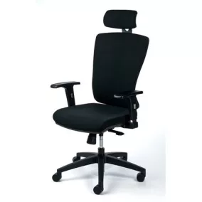   Irodai szék, állítható karfával, fekete szövetborítás, fekete lábkereszt, MAYAH "Greg"