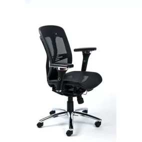   Irodai szék, állítható karfás, hálós ülőlap, hálós háttámla, alumínium lábkereszt, MAYAH "Flow"