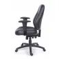   Irodai szék, állítható karfával, fekete, puha bonded bőrborítás, fekete lábkereszt, MAYAH "Champion Plus"