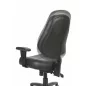   Irodai szék, állítható karfával, fekete, puha bonded bőrborítás, fekete lábkereszt, MAYAH "Champion Plus"
